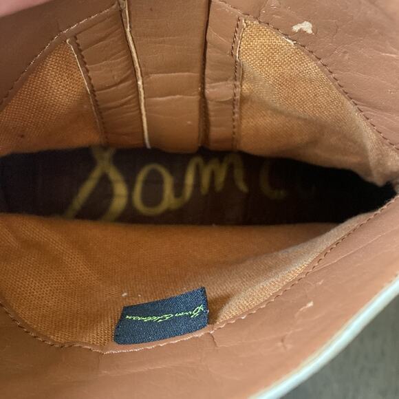 SAM EDELMAN Cowboy Bootie Women’s Size 8 Brown Leather Shane Studded Western - Picture 7 of 9